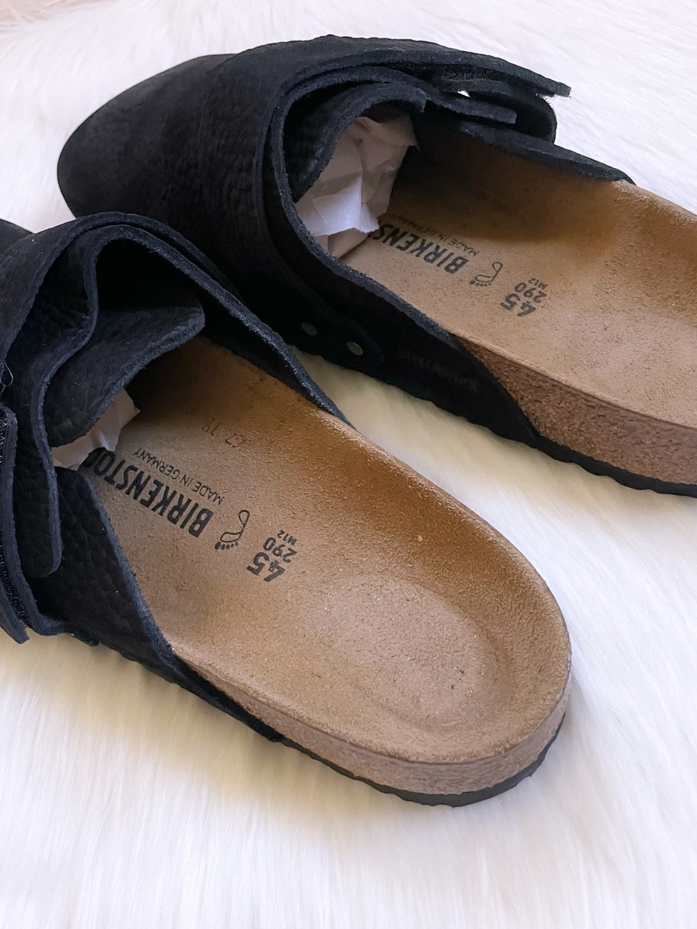 Birkenstock Men’s Nagoya Desert Buck Black Nubuck Leather Slip-On Clogs - Picture 8 of 11